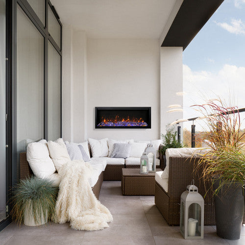 Amantii Symmetry Xtra Tall 50" Smart Electric Linear Indoor/Outdoor Fireplace